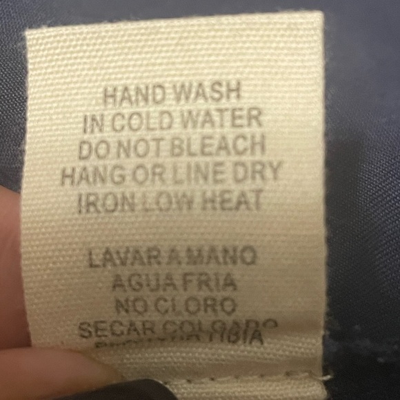 Illa Illa Strapless navy blue mini dress with frayed hem, pockets, elastic back. - Picture 12 of 13